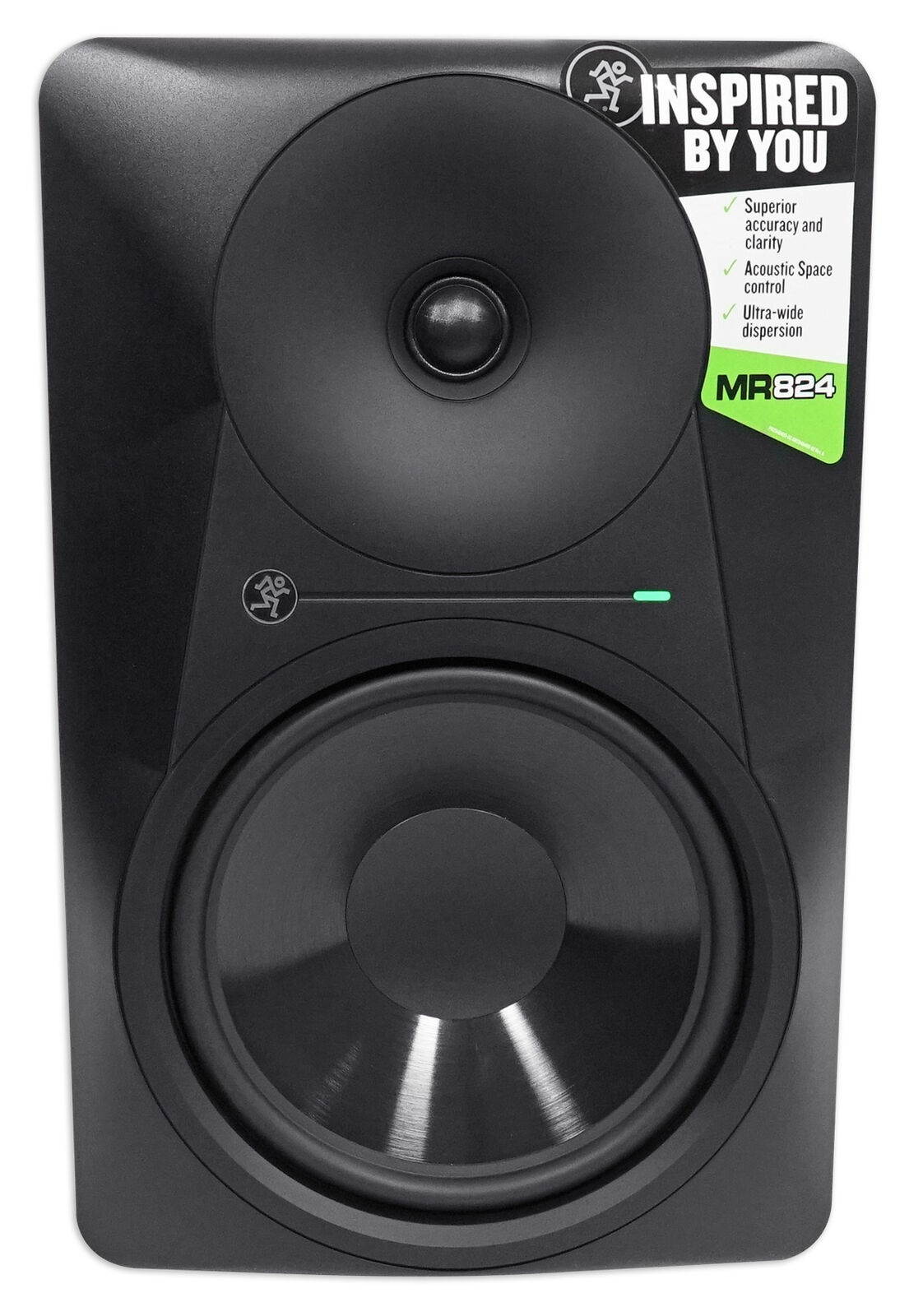 (2) Mackie MR824 8&rdquo; 85 Watt Studio Monitors+Condenser Mic+36" Stands+Pads