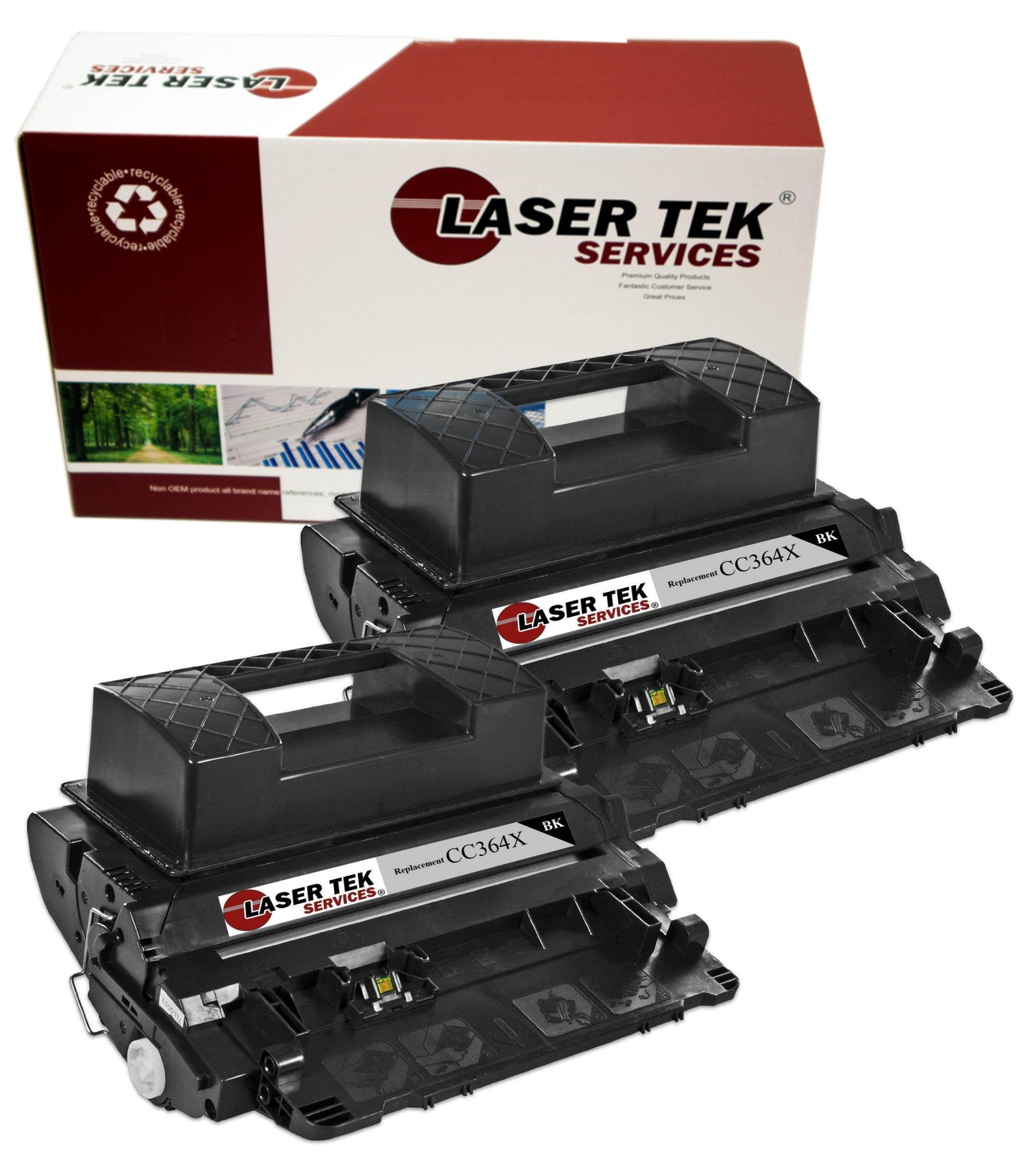 Laser Tek Services &reg; HP CC364X (64X) 2 pack of High Yield Compatible Replacement Toner Cartridges