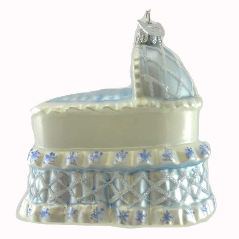 Noble Gems Blue Baby Carriage Baby's 1St Christmas Ornament  -  Tree Ornaments