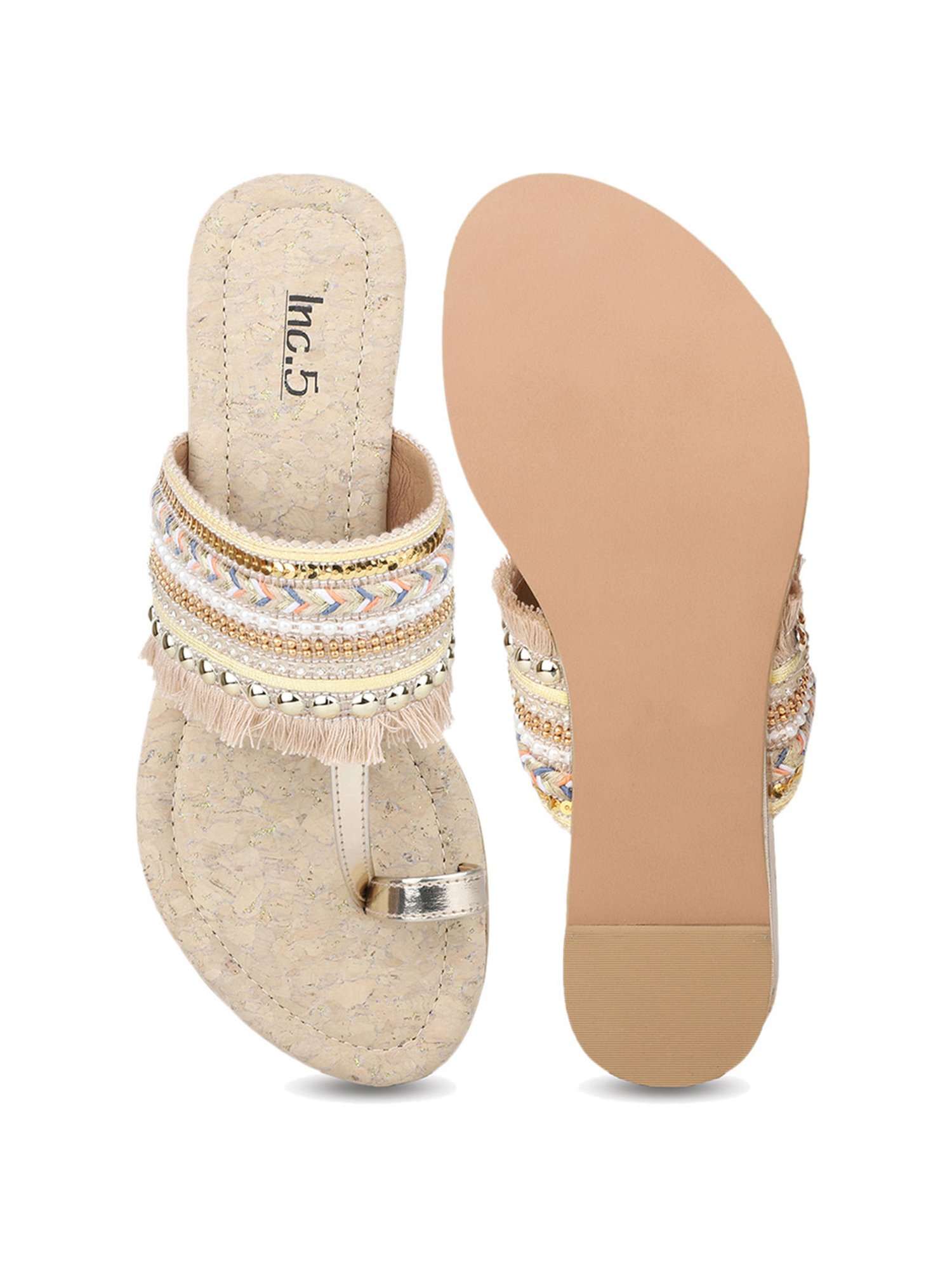 Inc.5 Women's Gold Toe Ring Sandals