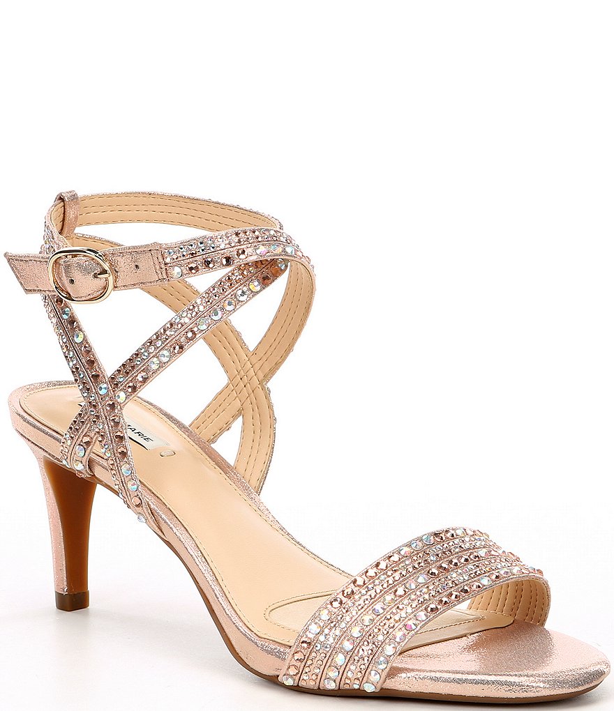 Alex Marie Parlyn Glitter Rhinestone Strappy Sandals