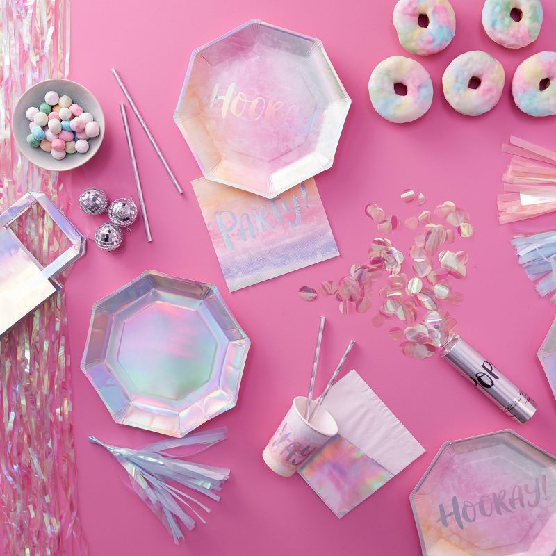 25ct Iridescent Party Paper Straws