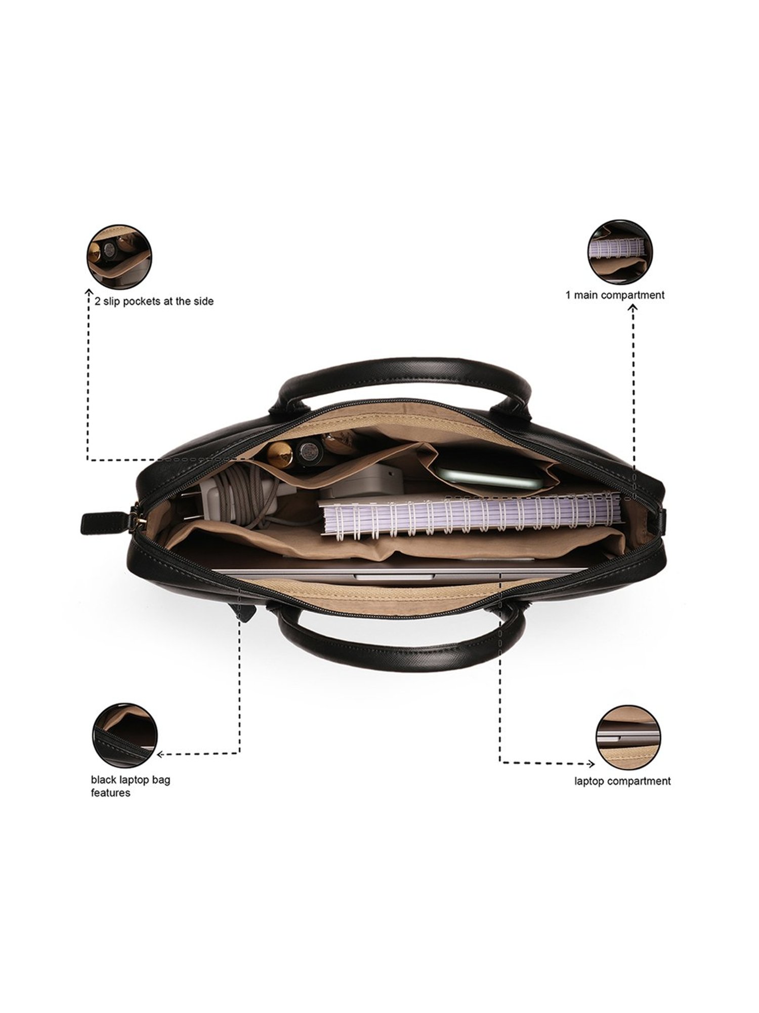 Glo By Globus Black Medium Laptop Backpack