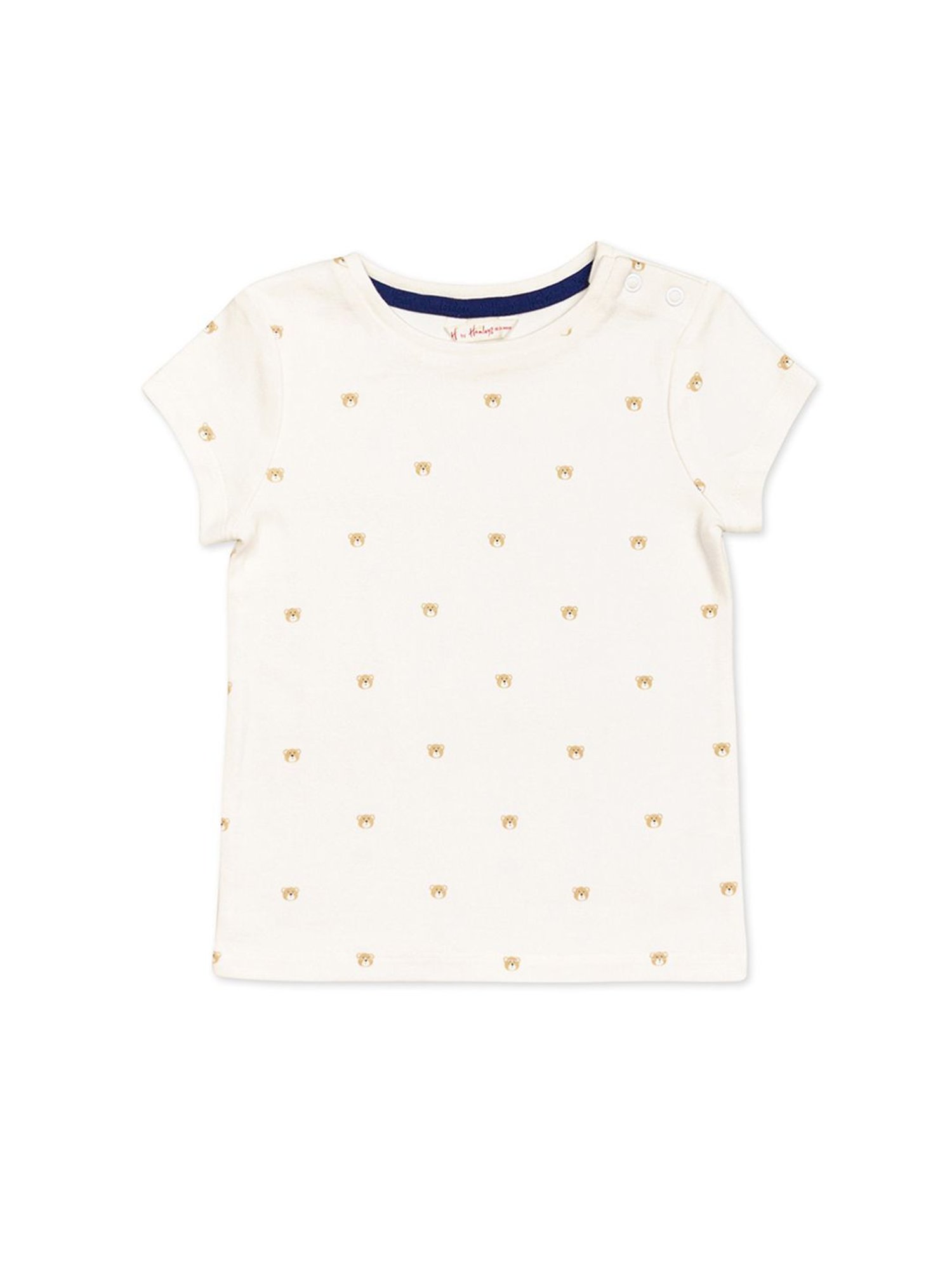 H by Hamleys Kids White & Blue Striped T-Shirt with Dungaree