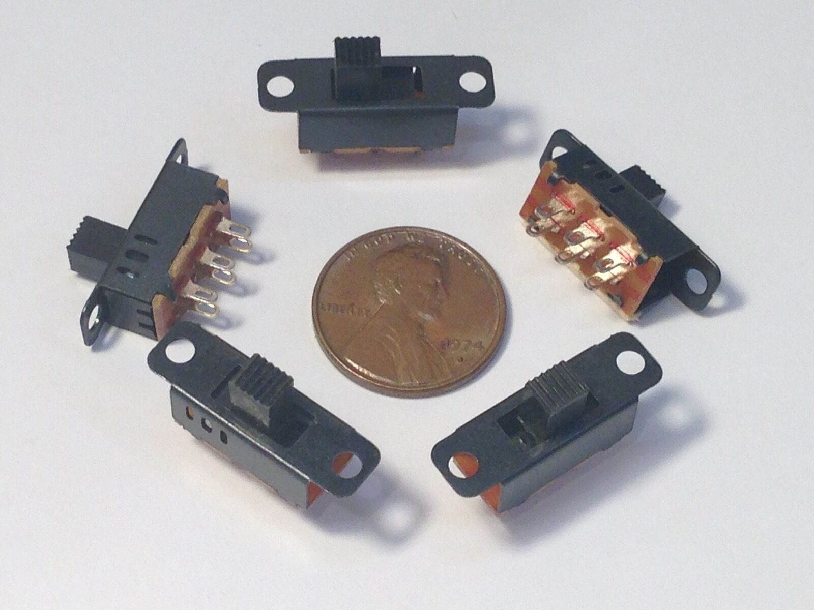 10 PCS Mini DPDT Slide Switch On/Off/On PCB 6P 23.3x7.3mm pitch row 19mm toggle