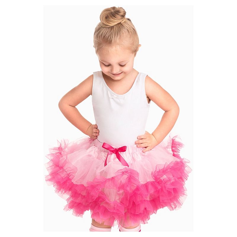 Little Adventures Girls' Fluffy Tutu - Pink/Hot Pink