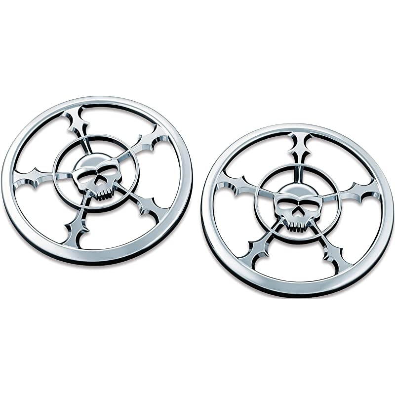 7373 Chrome Front Fairing Speaker Grills for 201419 HarleyDavidson Motorcycles Zombie Pack of 2