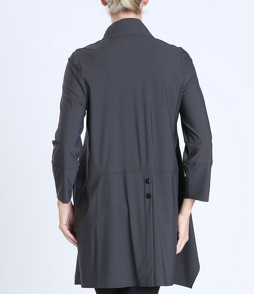 IC Collection Button Tab 3/4 Sleeve Stand Collar Hi-Low Jacket