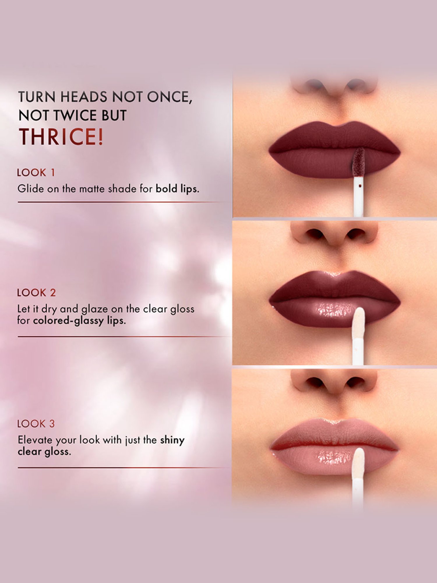 Lakme 9 To 5 Matte To Glass Liquid Lip Rose - 7.6 ml