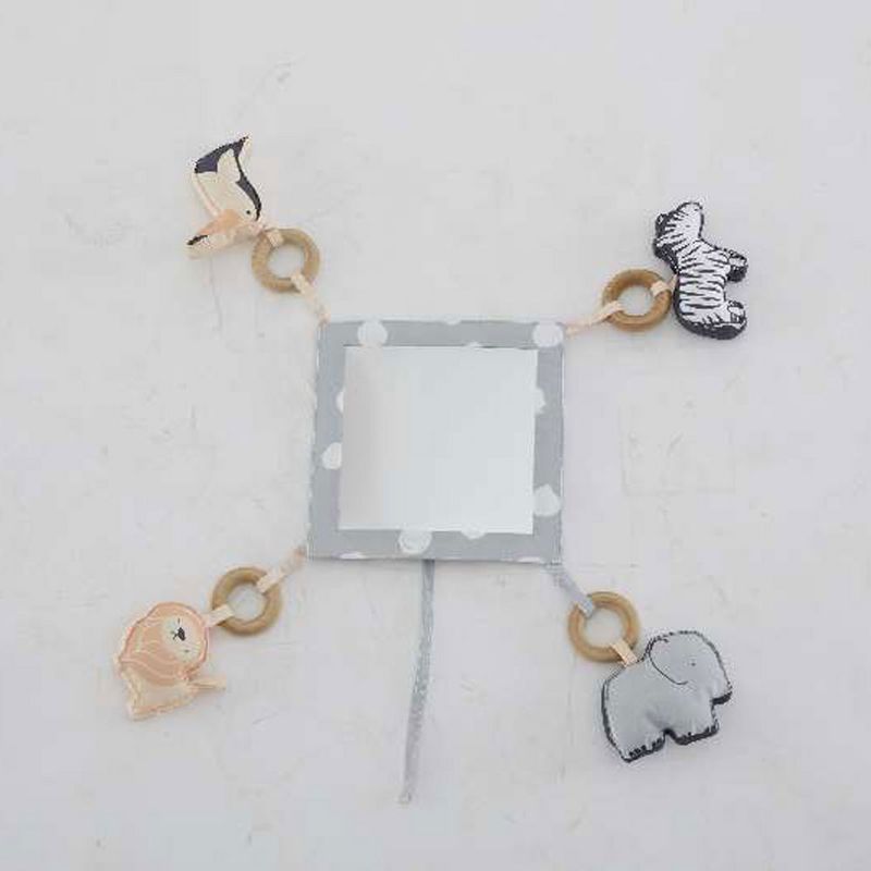 Wonder&Wise Indoor Baby Toddler Childrens Foldable Canvas Activity Toy Teepee Play Tent House with Safari Animal Floor Mat for Ages 6 Months and Up