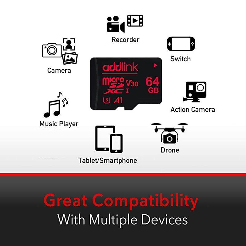 64GB 2 Pack Micro SD Card SDXC U3 V30 A1 Memory Card with Adapter with Read 100MBs high Speed