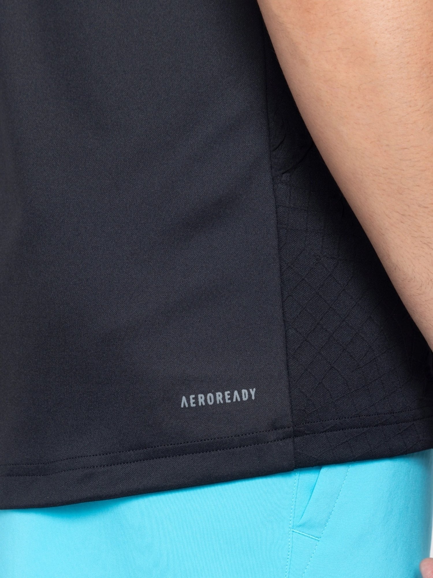 Adidas Black Slim Fit Texture Sports Polo