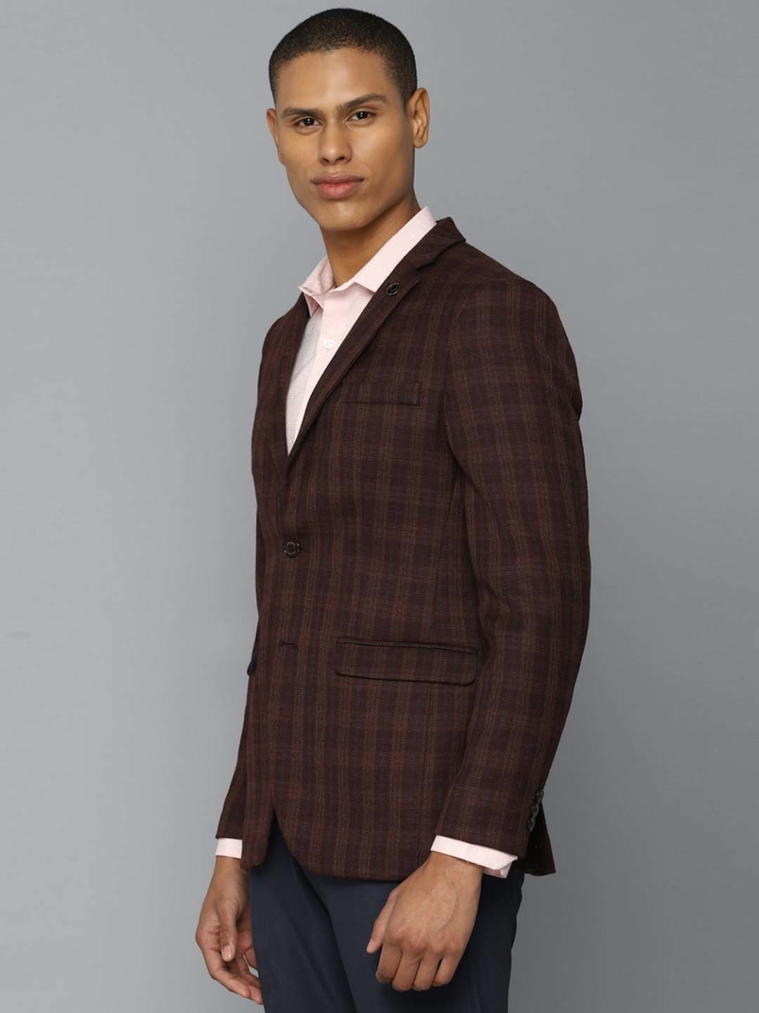 Louis Philippe Light Blue Regular Fit Blazer