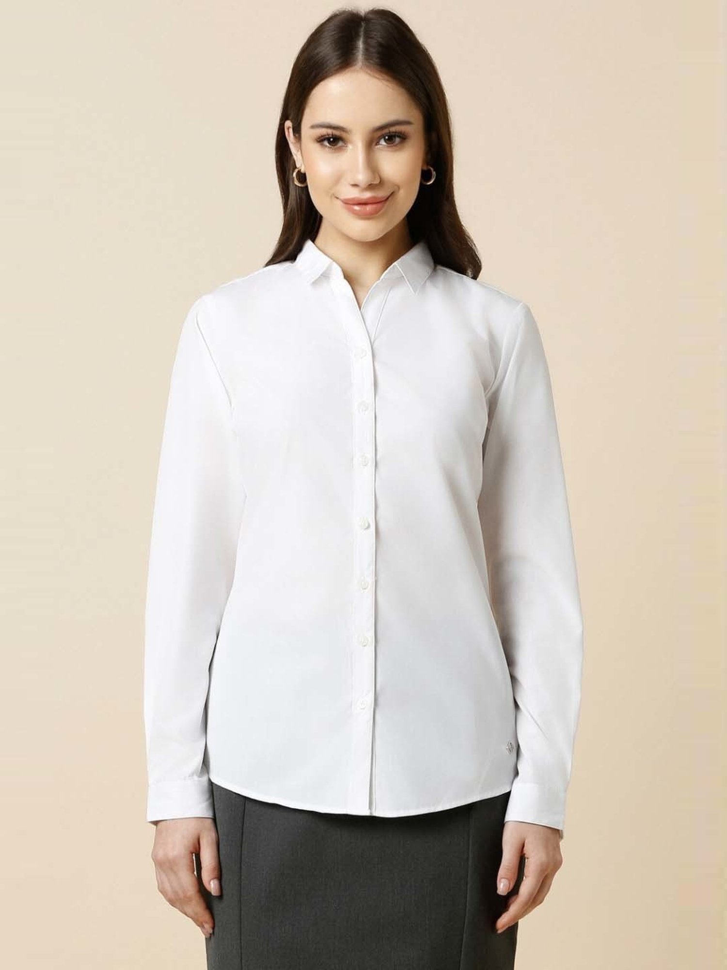 Van Heusen Maroon Plain Formal Shirt