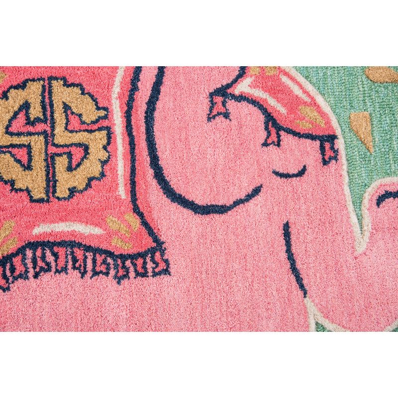 2'6"X4' Tufted Elephants Accent Rug Teal - Rizzy Home