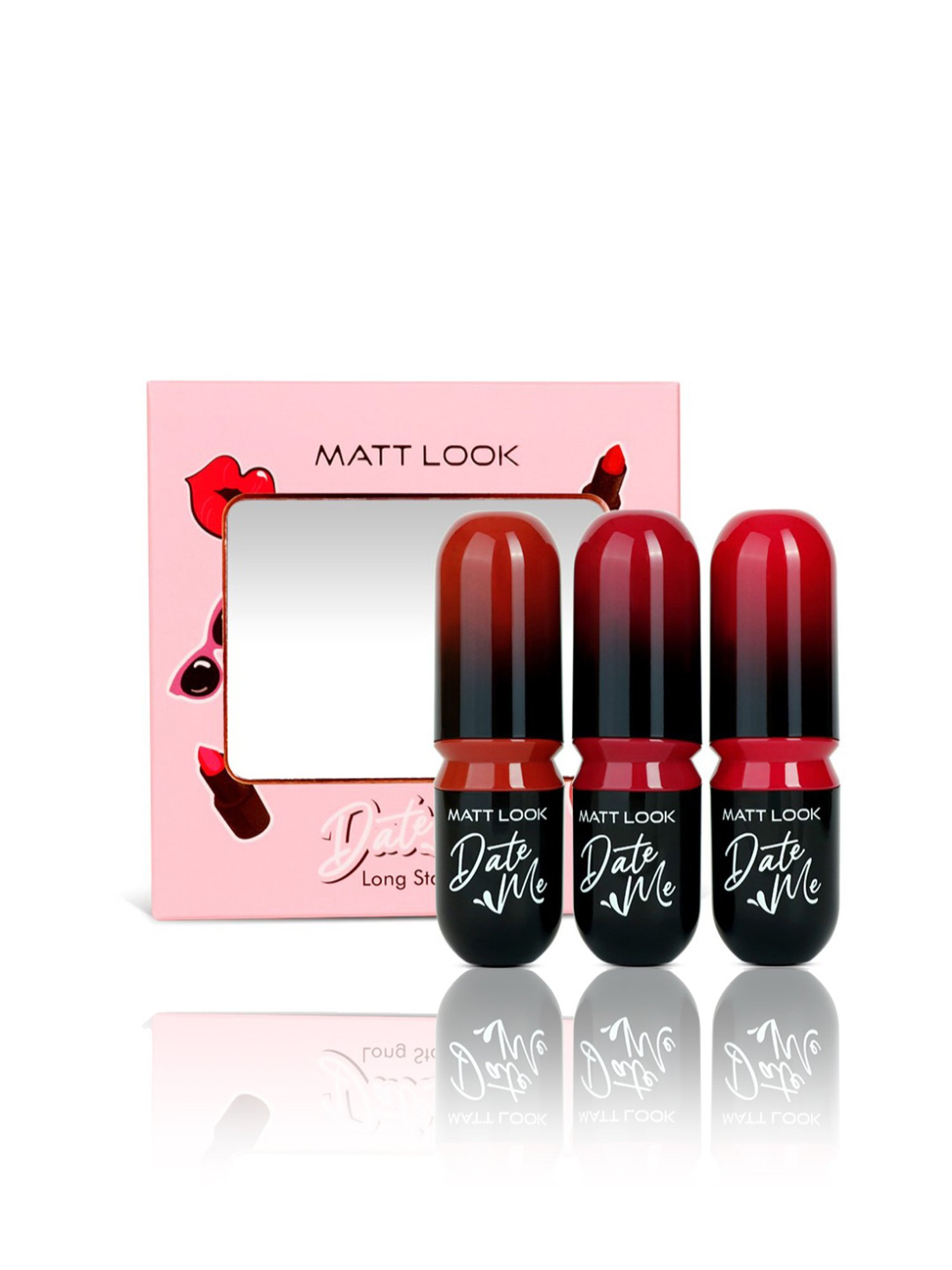 Matt Look Date Me Long Stay Lipstick Set - 03 Pink & Magentas