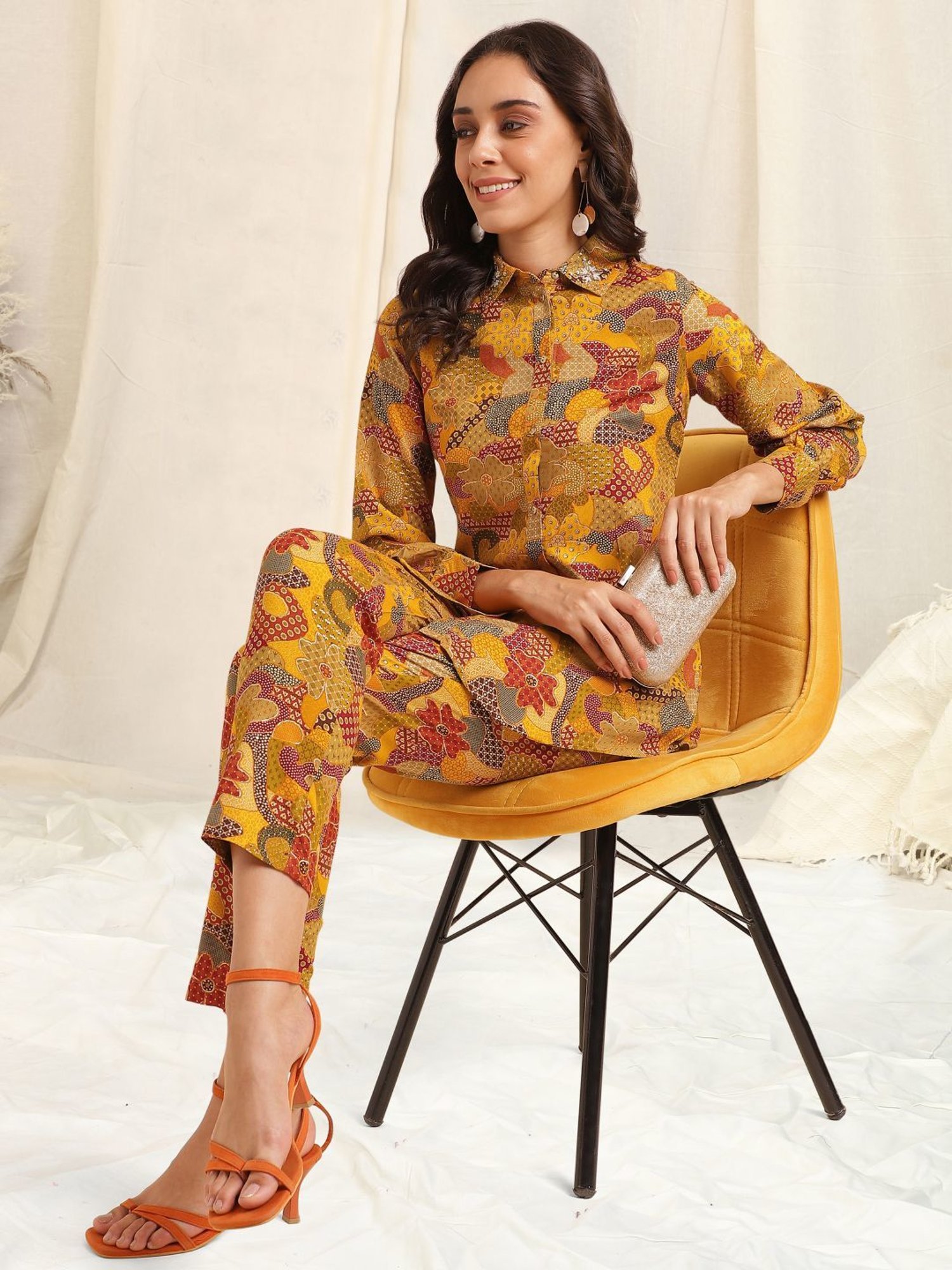 MIRCHI FASHION Brown Printed Shirt Pant Set
