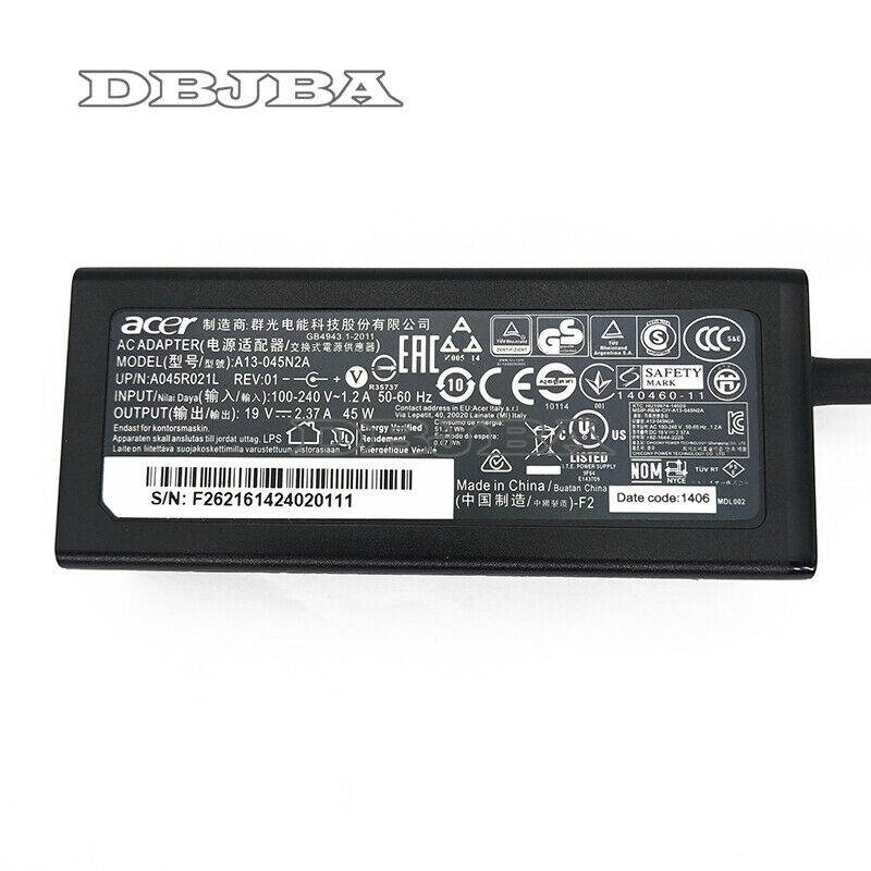 Laptop AC Adapter For Acer Chromebook C720 C720p C740 3.0*1.1mm charger