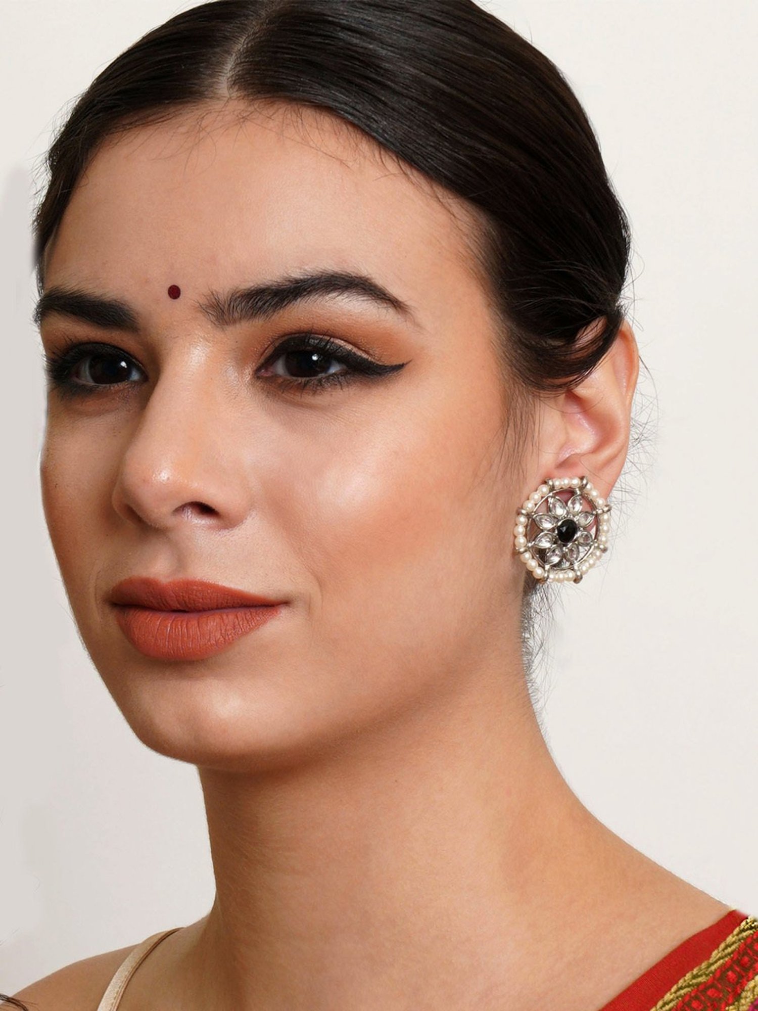 Karatcart Handcrafted Kundan Dangler & Stud Earrings - Set of 4