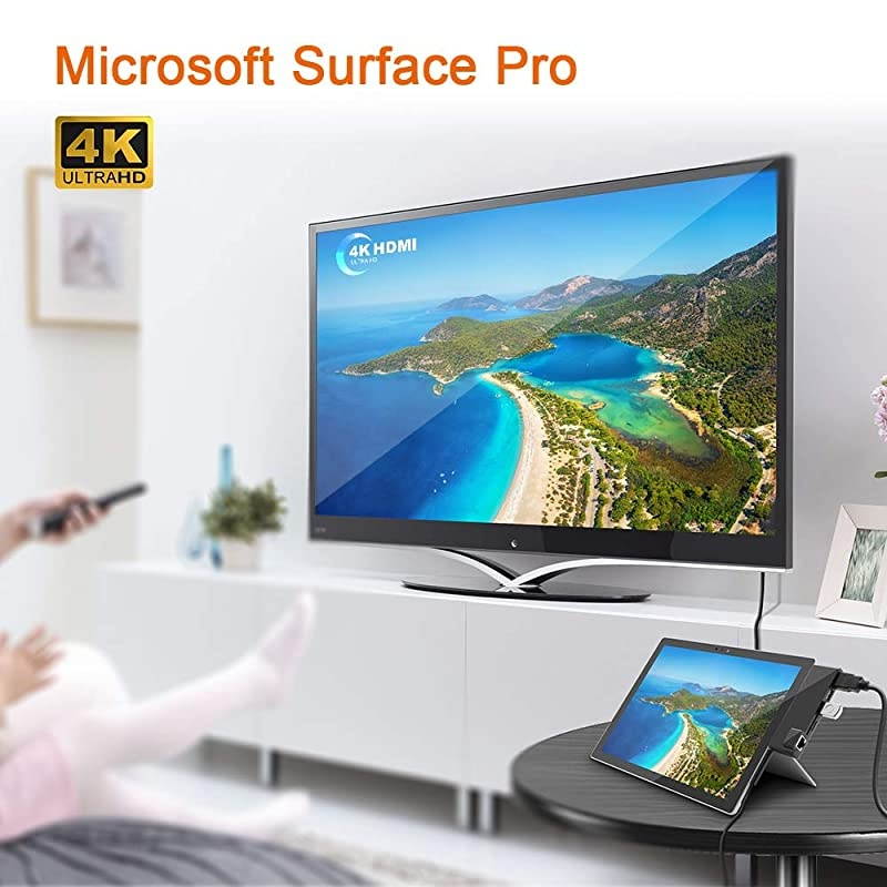 Version? Microsoft Surface Pro 5 Pro 6 USB 3.0 Hub, Build-in TF & SD Card Reader, Dual Port USB Hub, Mini DP to 4K HDMI Converter Adapter and RJ45 Gigabit Ethernet LAN Combo Docking Station