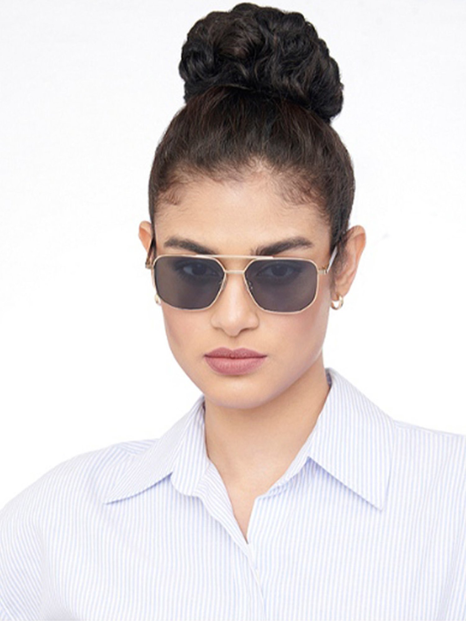 John Jacobs Grey Square Unisex Sunglasses