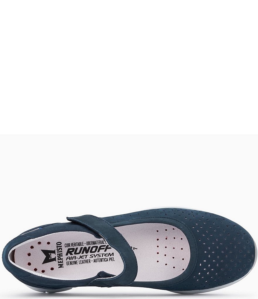 Mephisto Perforated Leather Flat Mary Janes