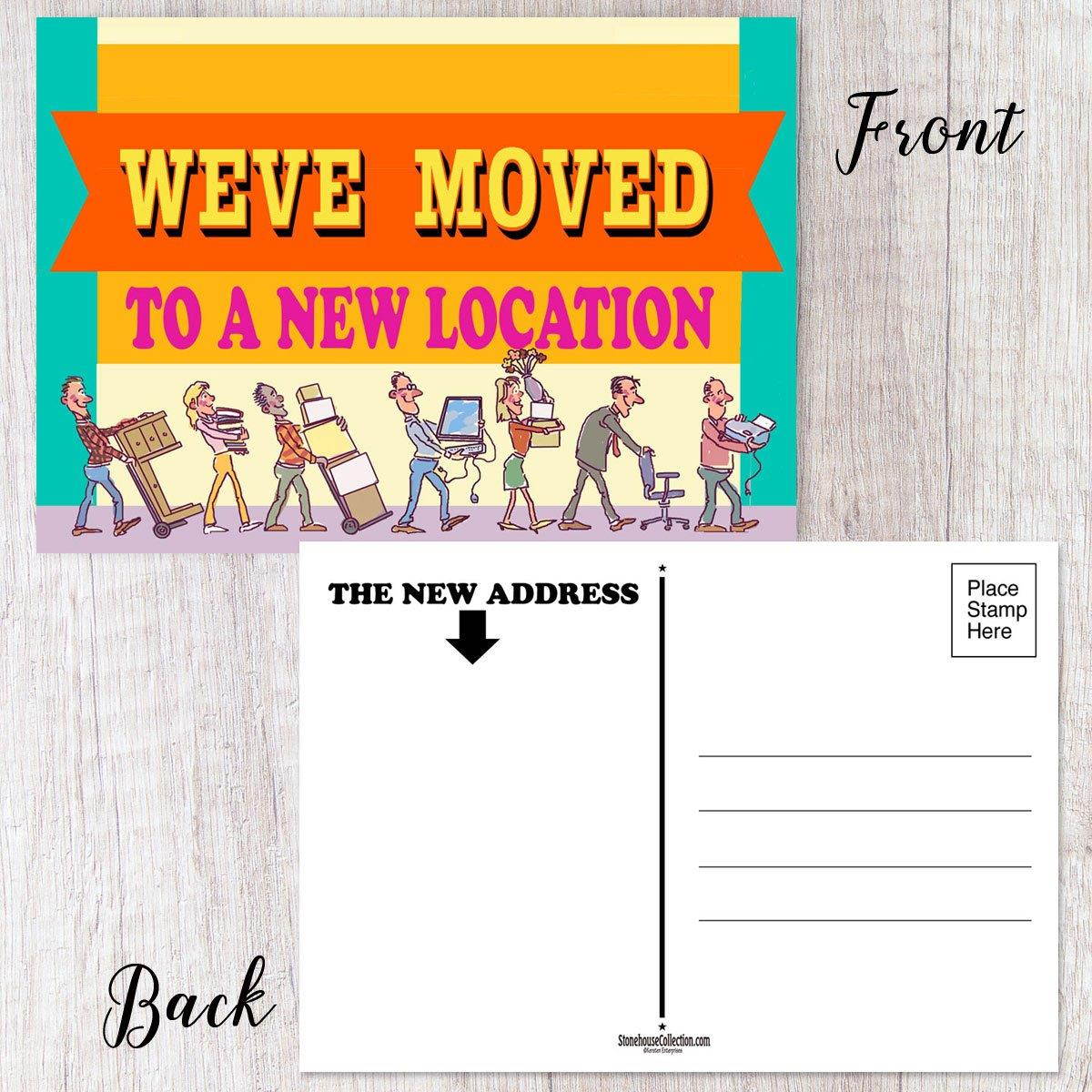 New Business Address - 50 Moving Announcement Postcards - 4 x 6 Moving Postcards - Change of Address Fill in the Blank Postcards (Business)