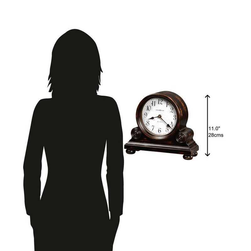 Howard Miller 635150 Howard Miller Murray Mantel Clock 635150 Worn Black (Brown Undertone)