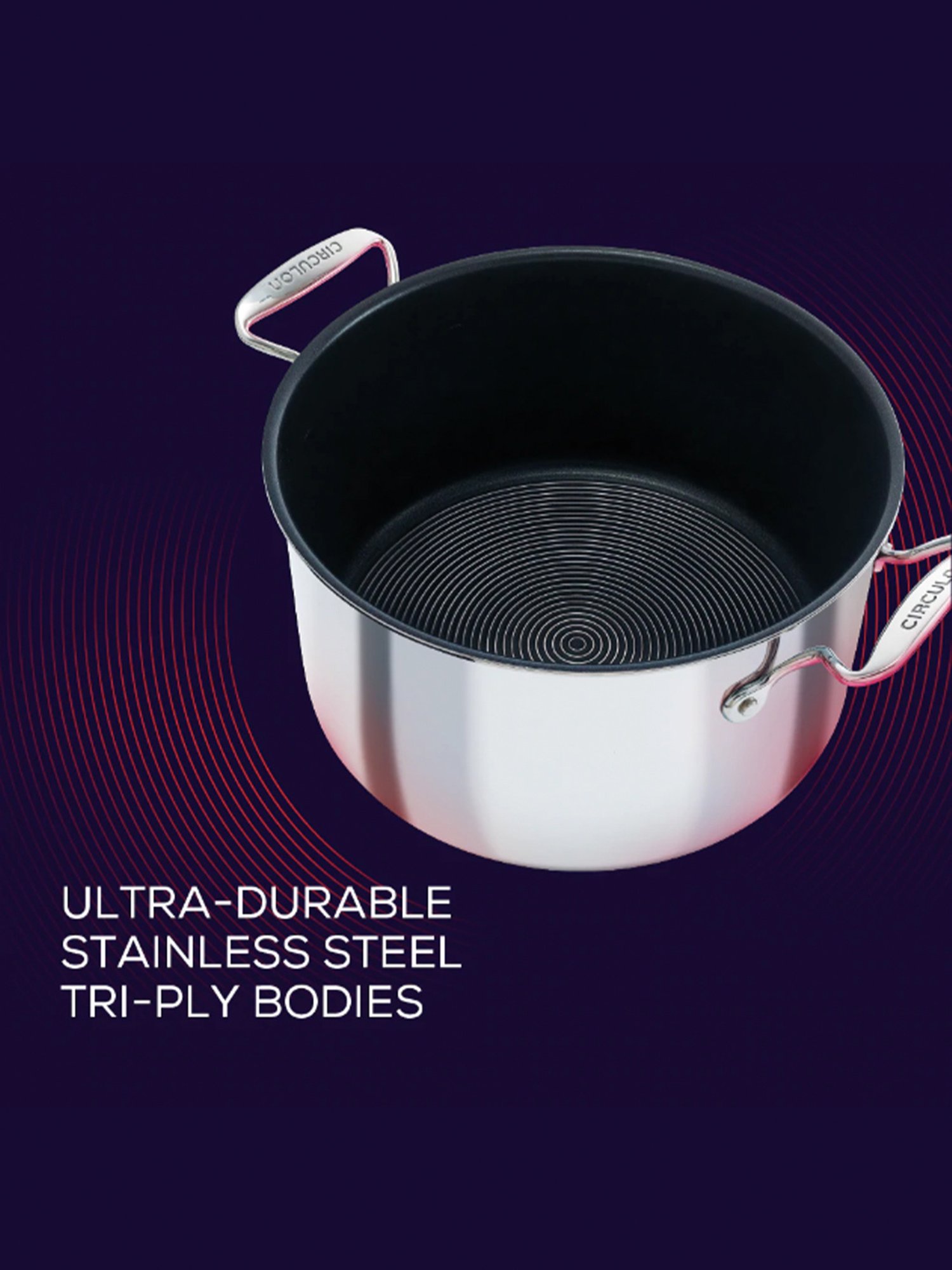 Circulon Silver Stainless Steel Non-Stick Casserole with Lid (7.63 L)