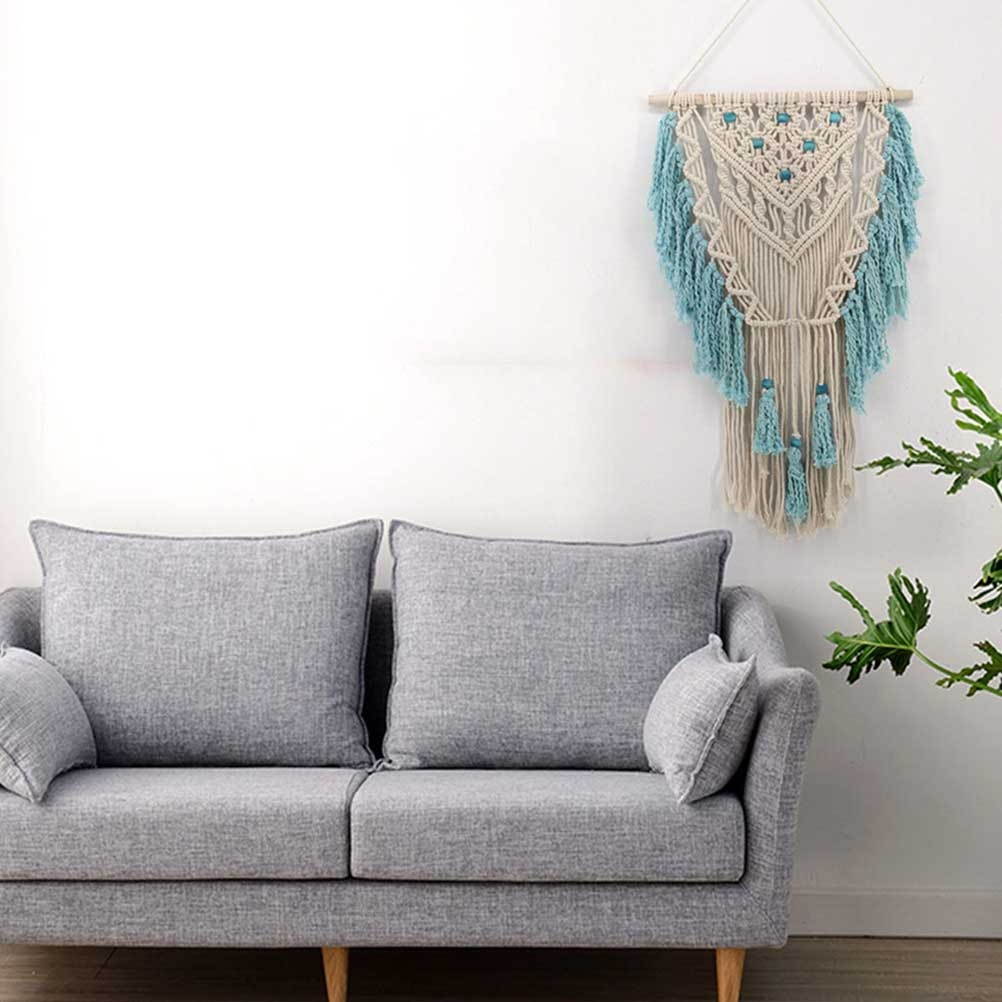1pc Tassel Tapestry Nordic Weaving DIY Handmade Bohemian White Round Living Room Wedding Decoration
