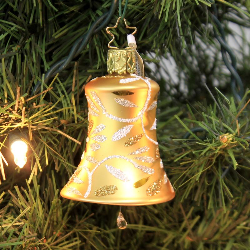 Inge Glas 2.5" Delights Bell Gold Matte Ornament Christmas  -  Tree Ornaments