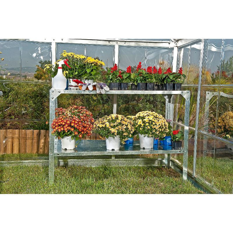 Steel Work Bench For Greenhouses - Silver - Palram