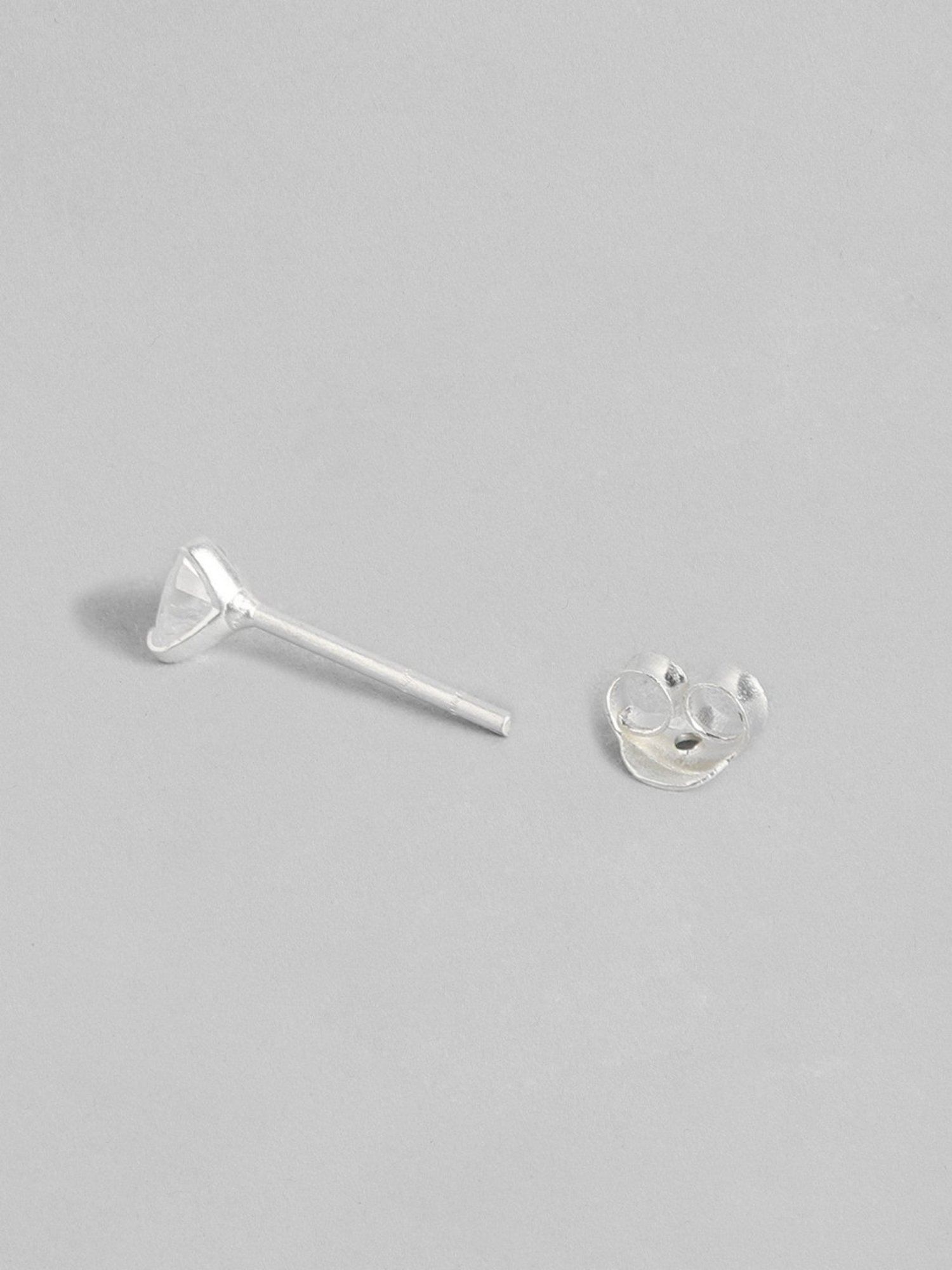 Zavya Tiny Heart Solitaire 92.5 Sterling Silver Stud