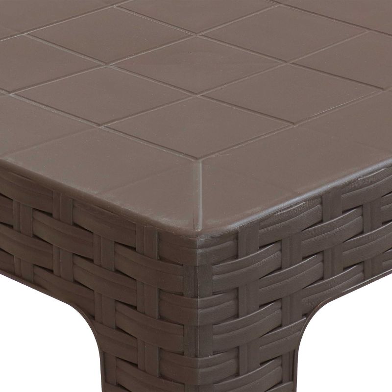 Aluminum Square Patio Side Table - Brown - Crestlive Products