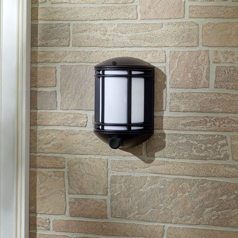 It's Exciting Lighting IEL-1300 Indoor Outdoor Garage Cambridge Battery Powered Motion Sensor Security Pendant Light, Black