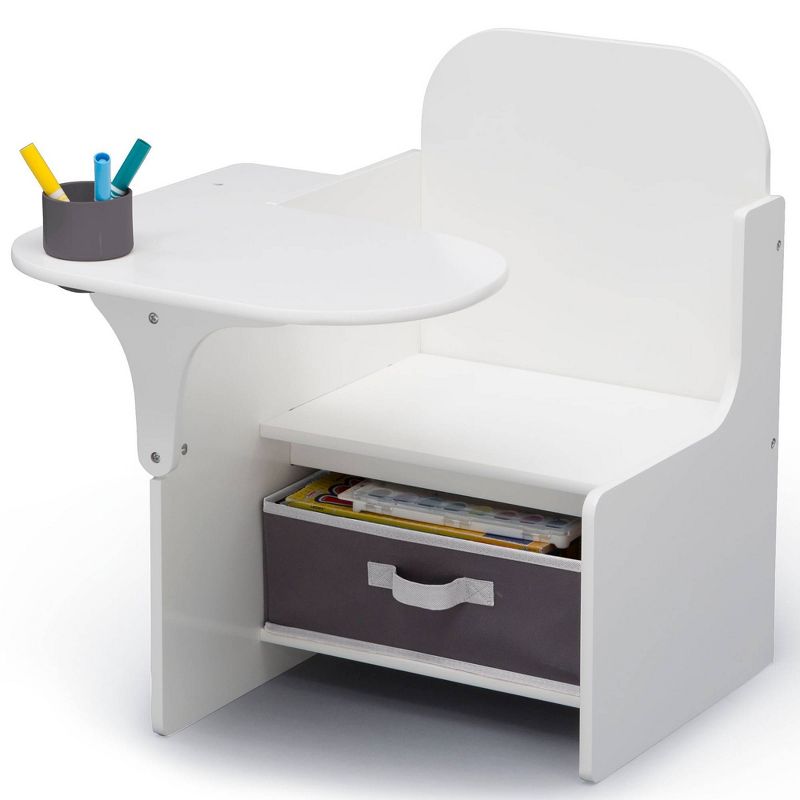 Delta Children MySize Chair Desk with Storage Bin - White