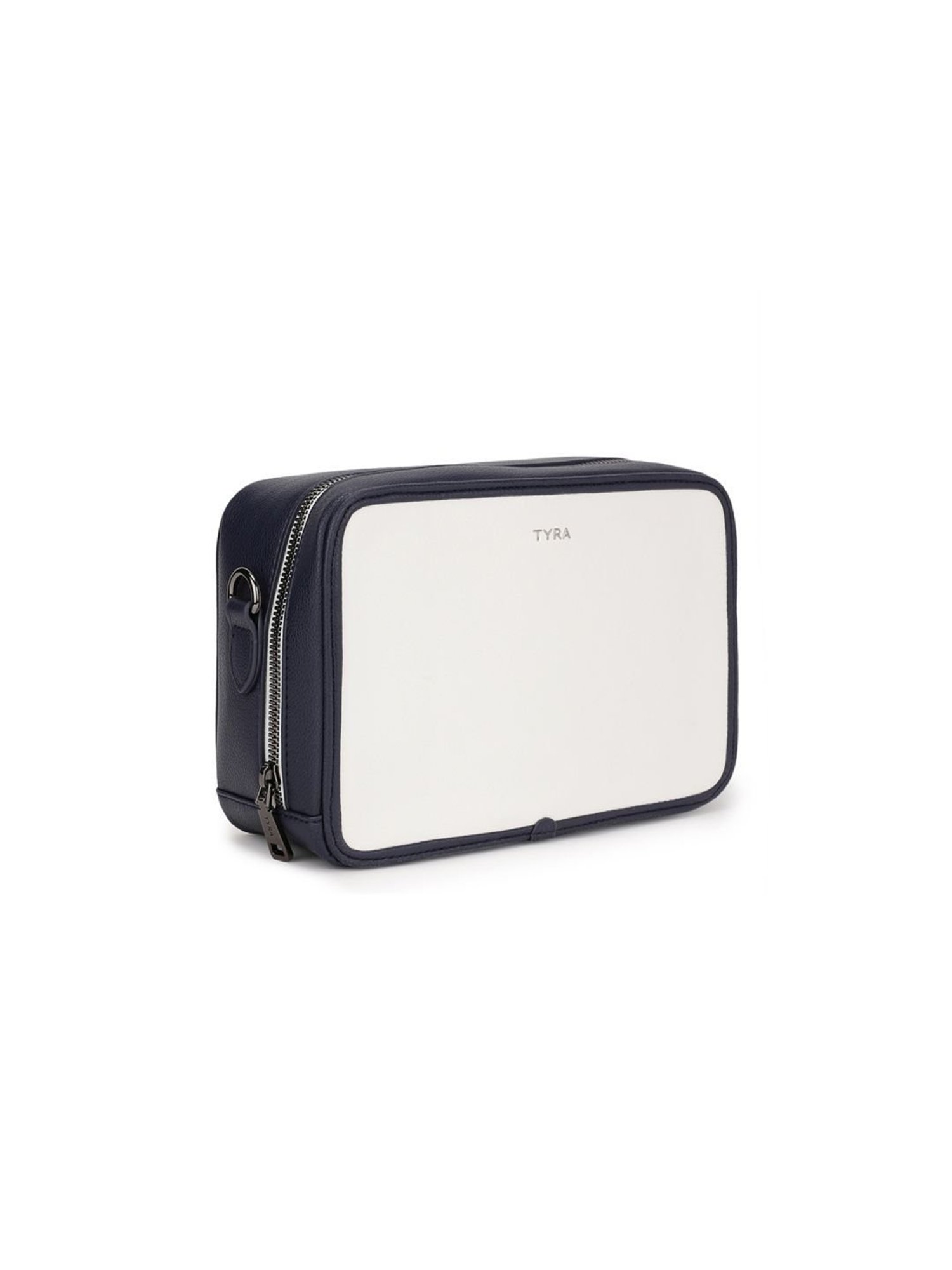 Tyra Sladison White Solid Faux Leather Sling Handbag