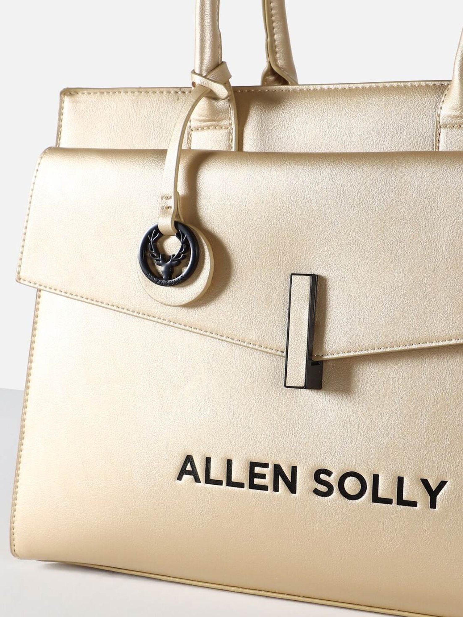 Allen Solly Beige Logo Medium Handbag
