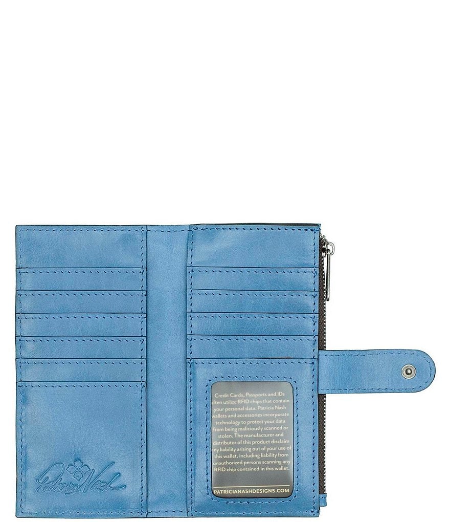 Patricia Nash Rose Tooling Collection Nazari Floral Leather Wallet