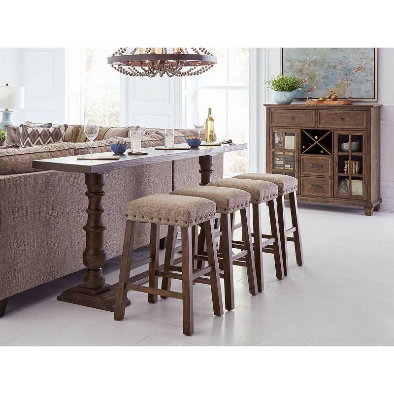 Set of 2 Oak Creek Upholstery Backless Barstools Brown - Lane Home Furnishings