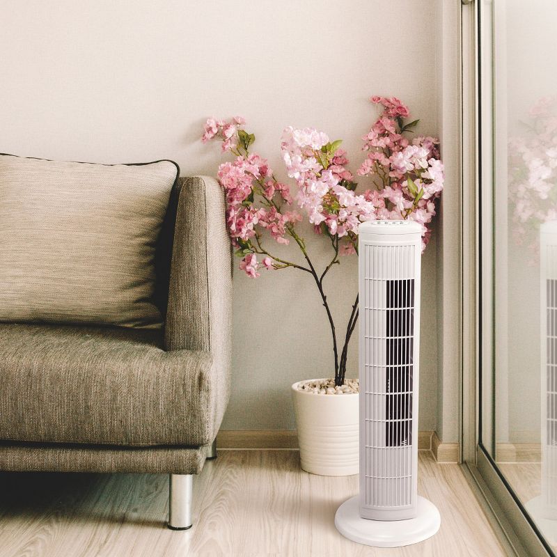 Brentwood Kool Zone White Tower Fan in White