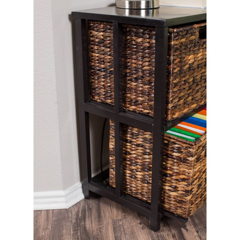 BirdRock Home 2 Tier Abaca File Storage Cubby