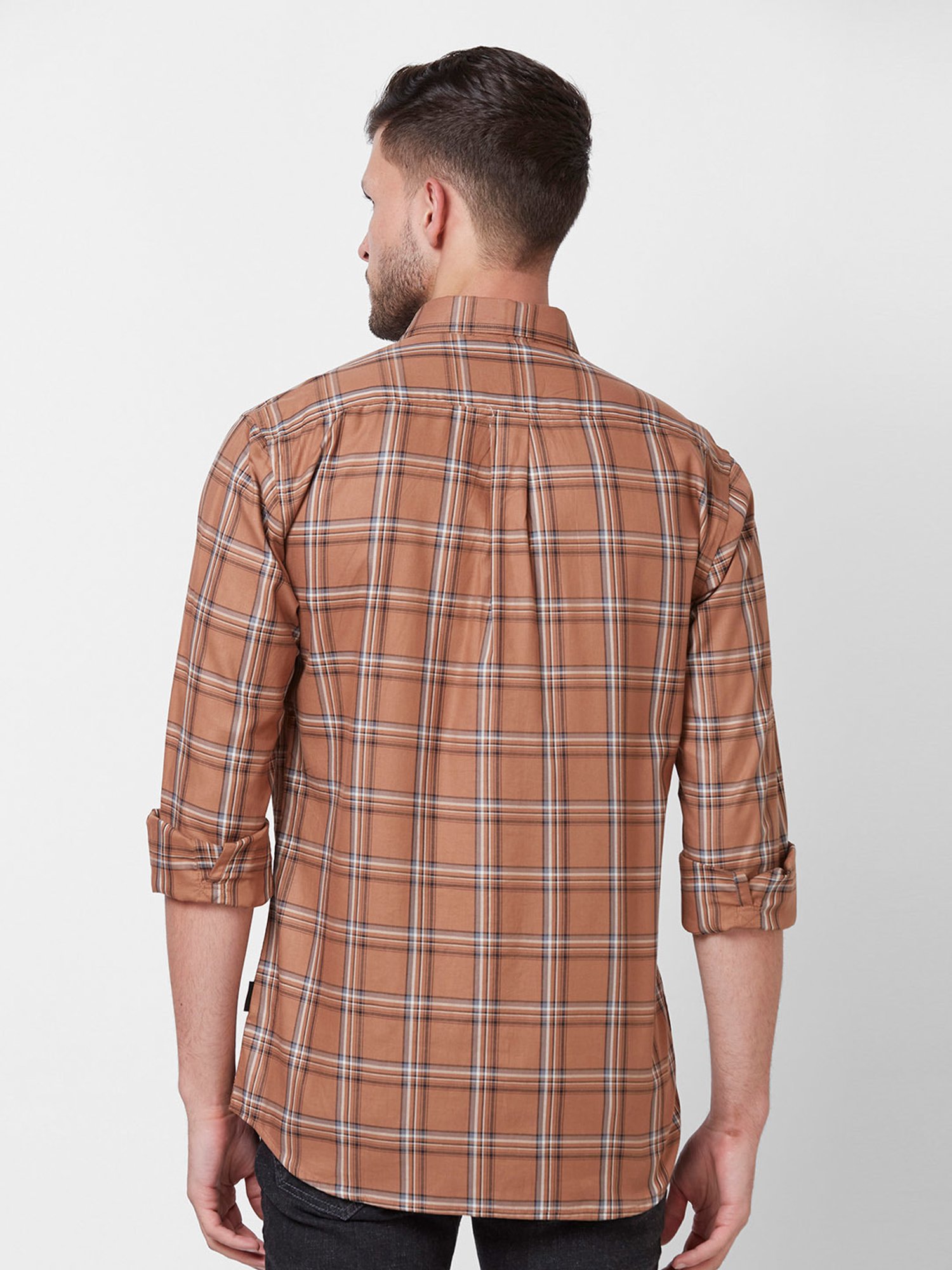 Kenneth Cole New York Mustard Slim Fit Check Cotton Shirt