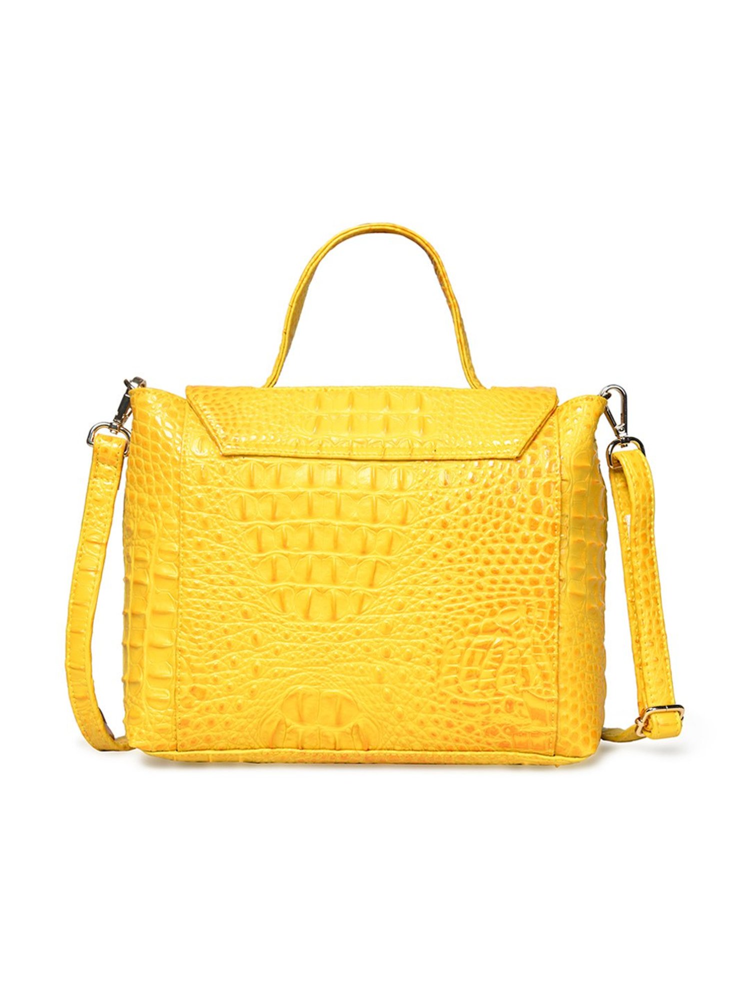 PELLE LUXUR Yellow Animal Effect Medium Cross Body Bag