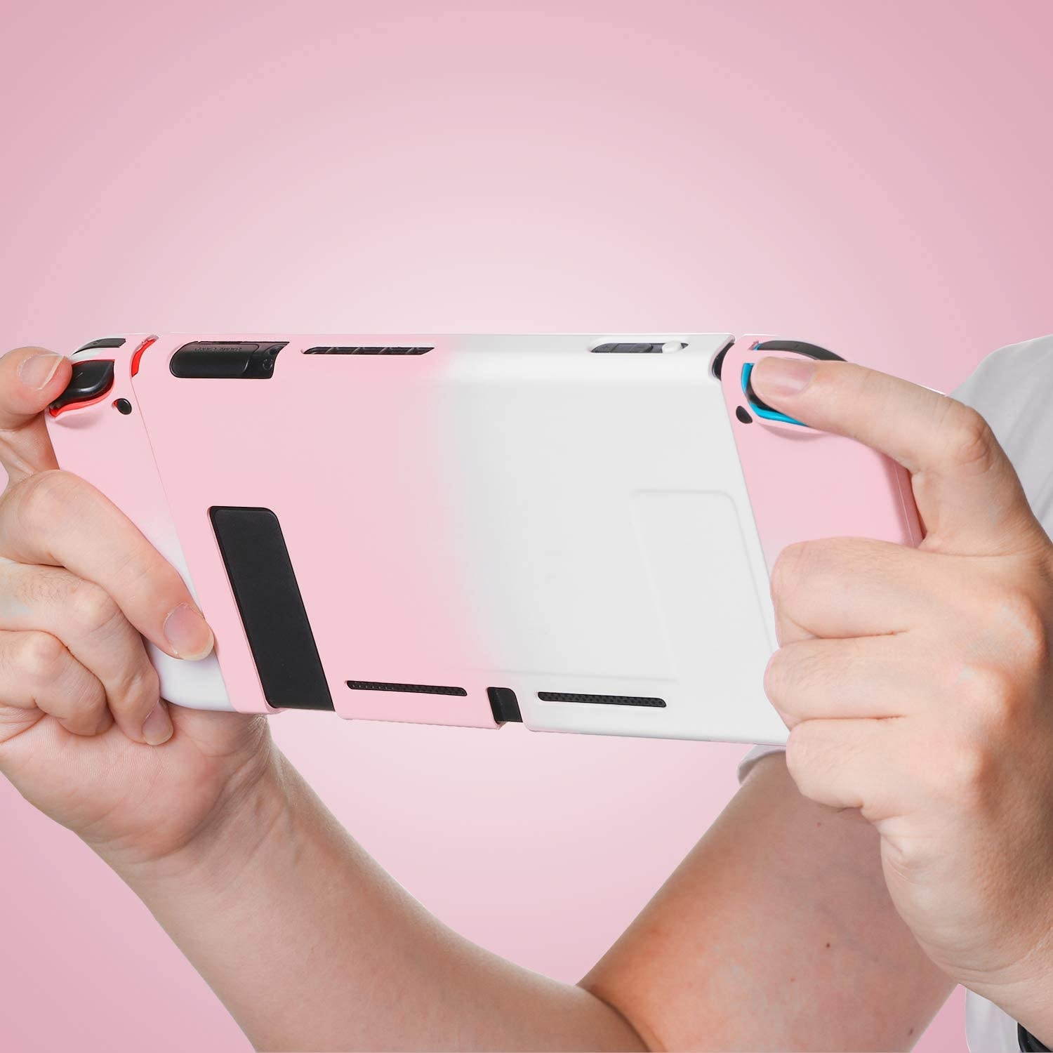 Dockable Case for Nintendo Switch, Hard Case for Nintendo Switch - Pink White