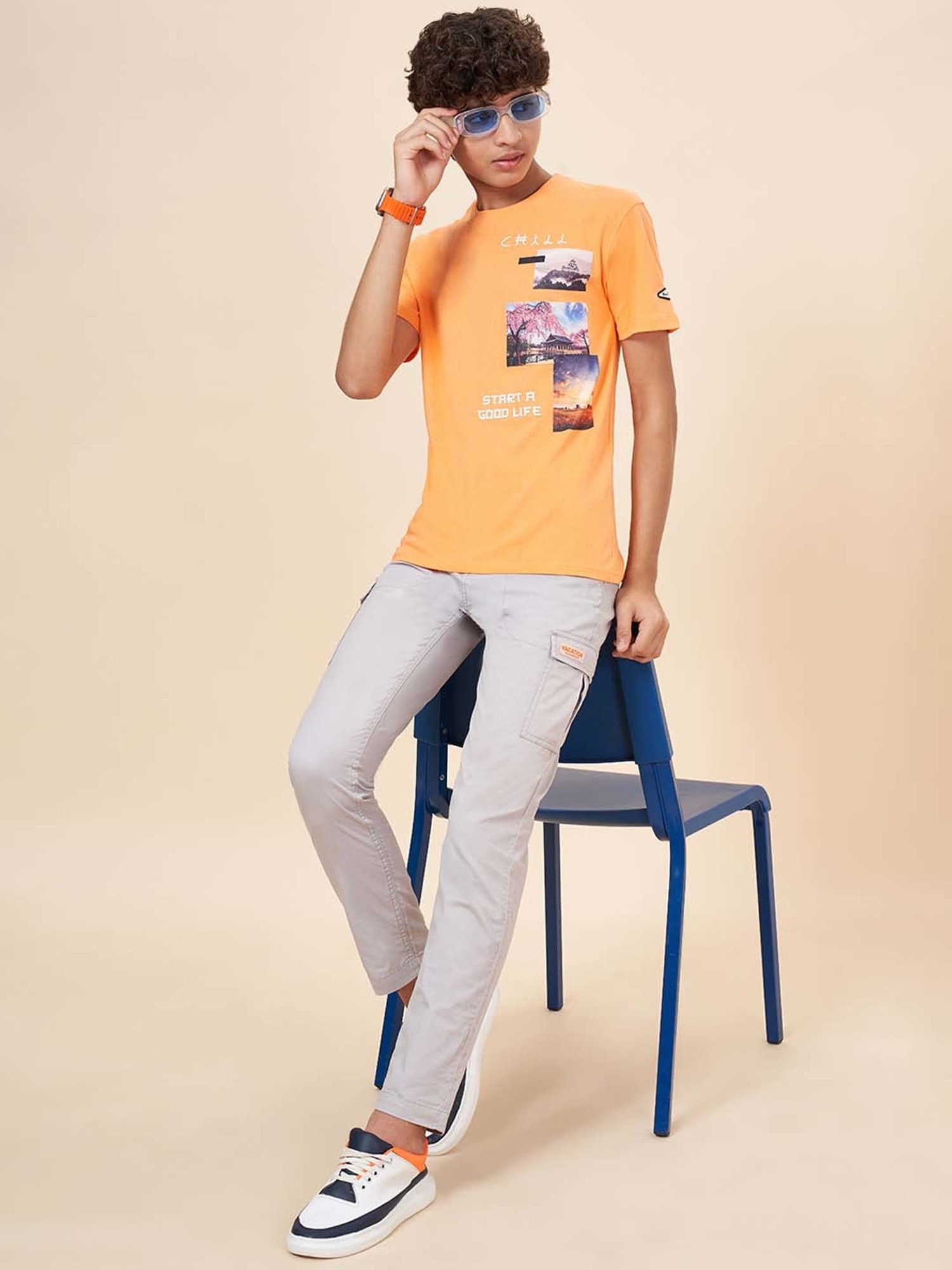 Coolsters by Pantaloons Kids Orange Cotton Printed T-Shirt