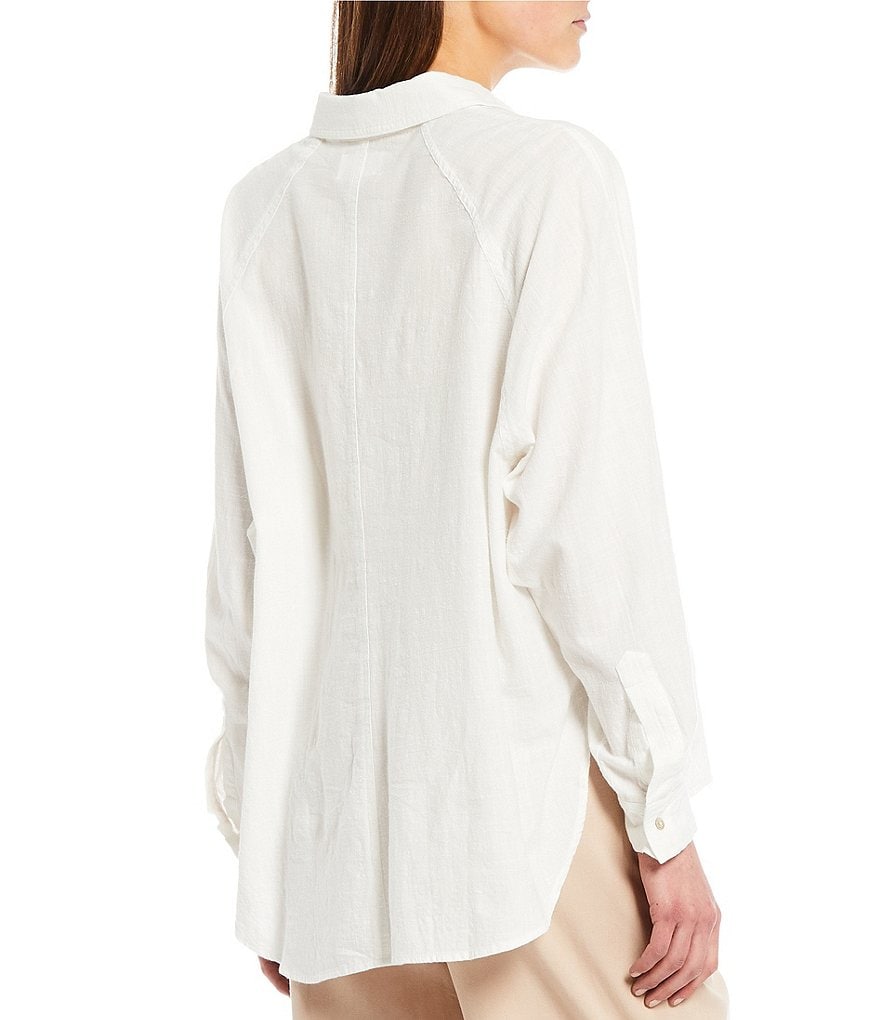 Every Woven Long Sleeve Coordinating Button Front Top