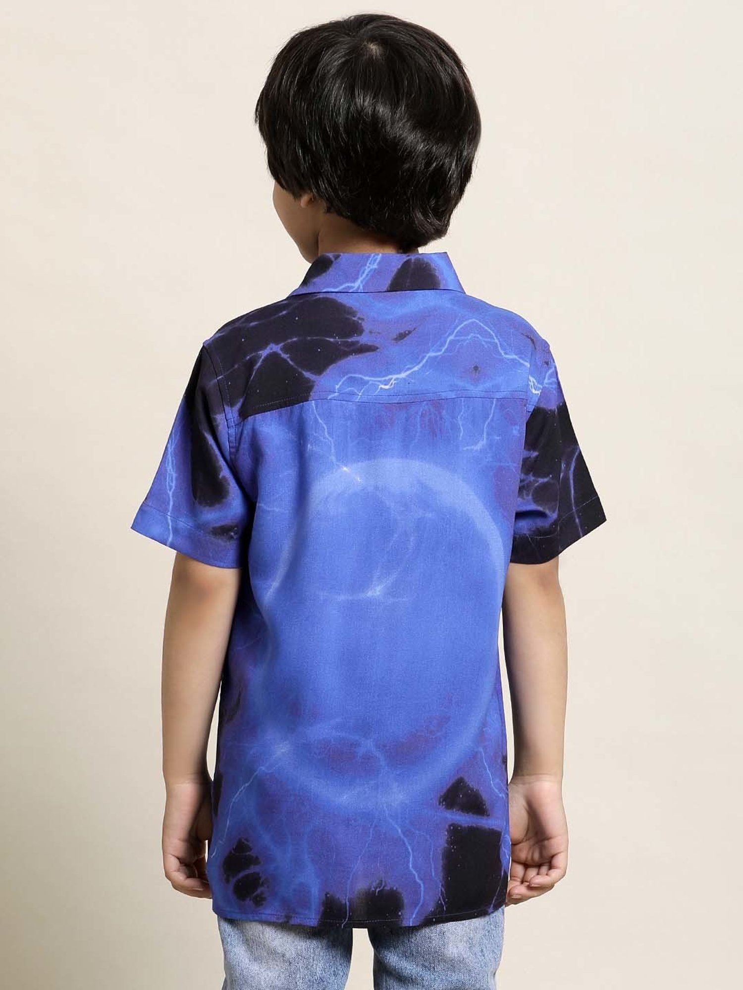 Kidsville Blue & Yellow Printed Dragon Ball Z Shirt
