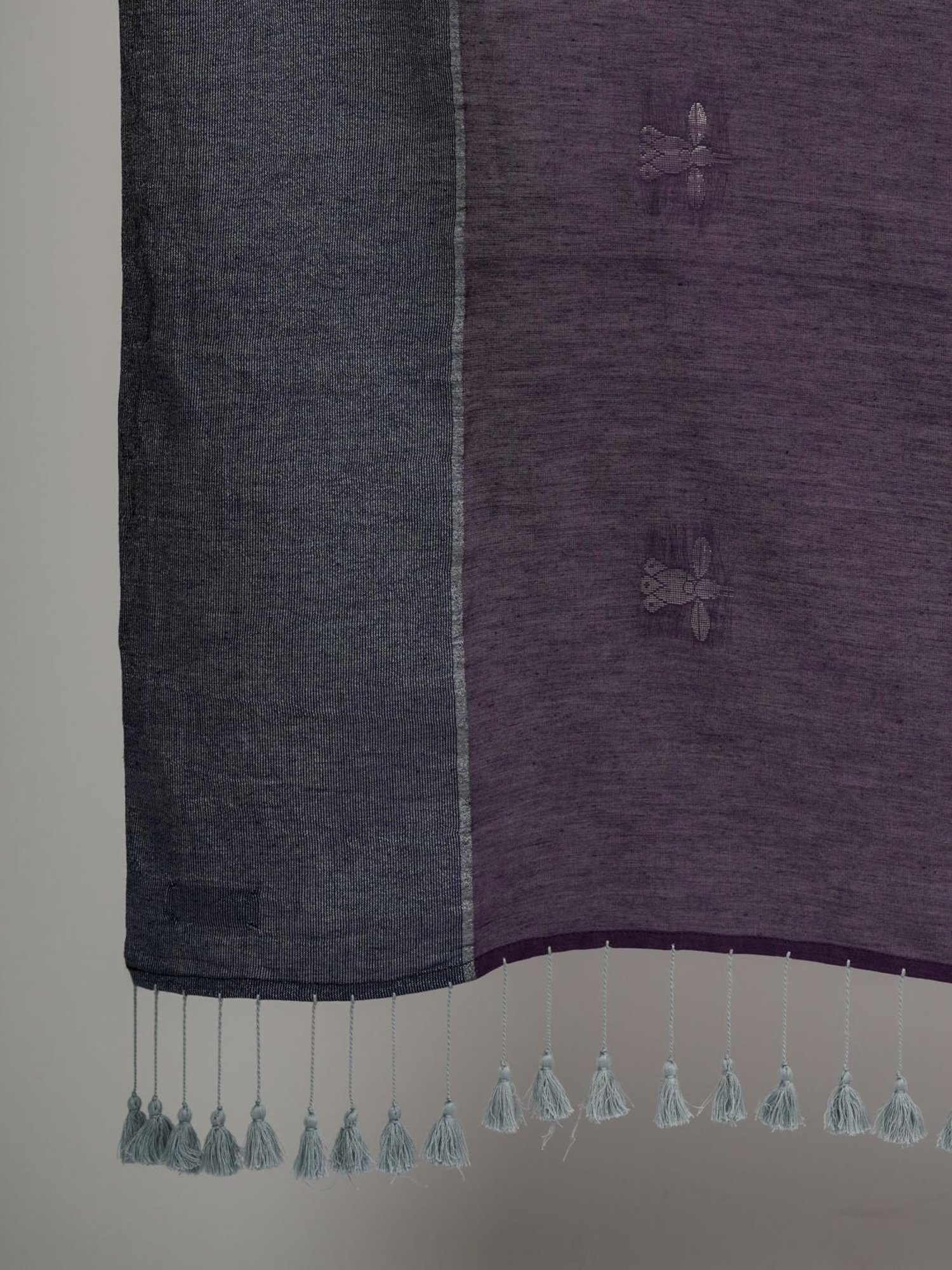 Suta Purple Cotton Woven Saree Without Blouse