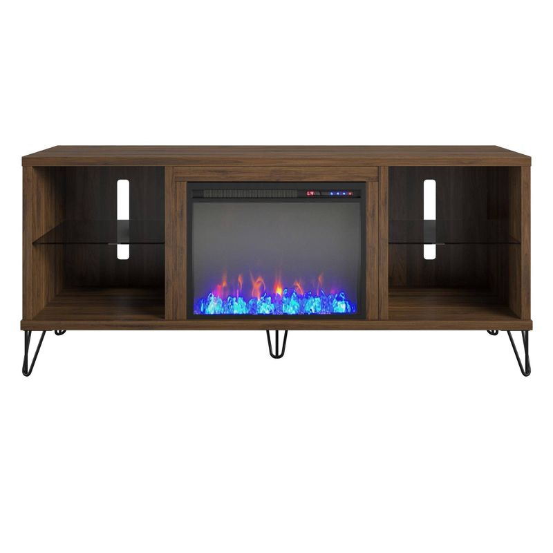 70" Concord Fireplace Tv Stand Walnut - Novogratz